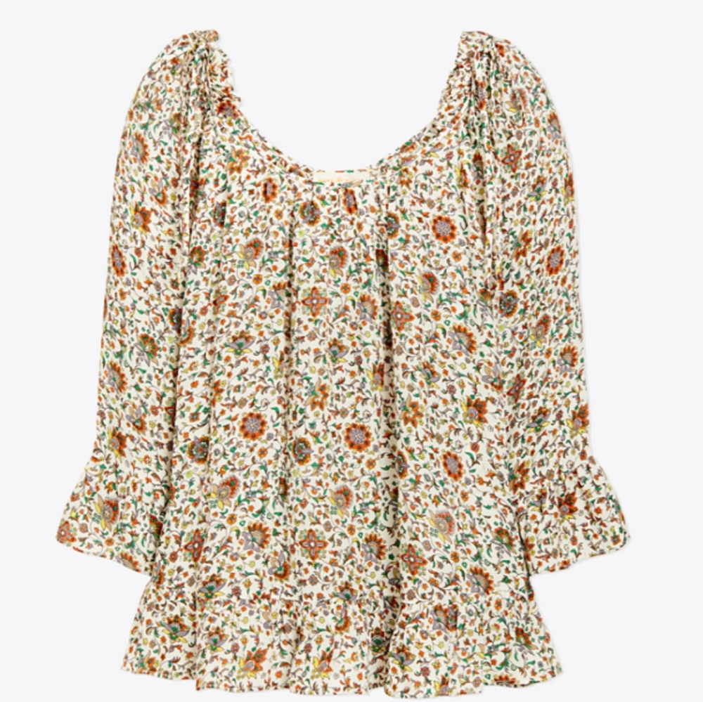 Tory Burch Printed Ruffle Blouse - Picture 7 of 7